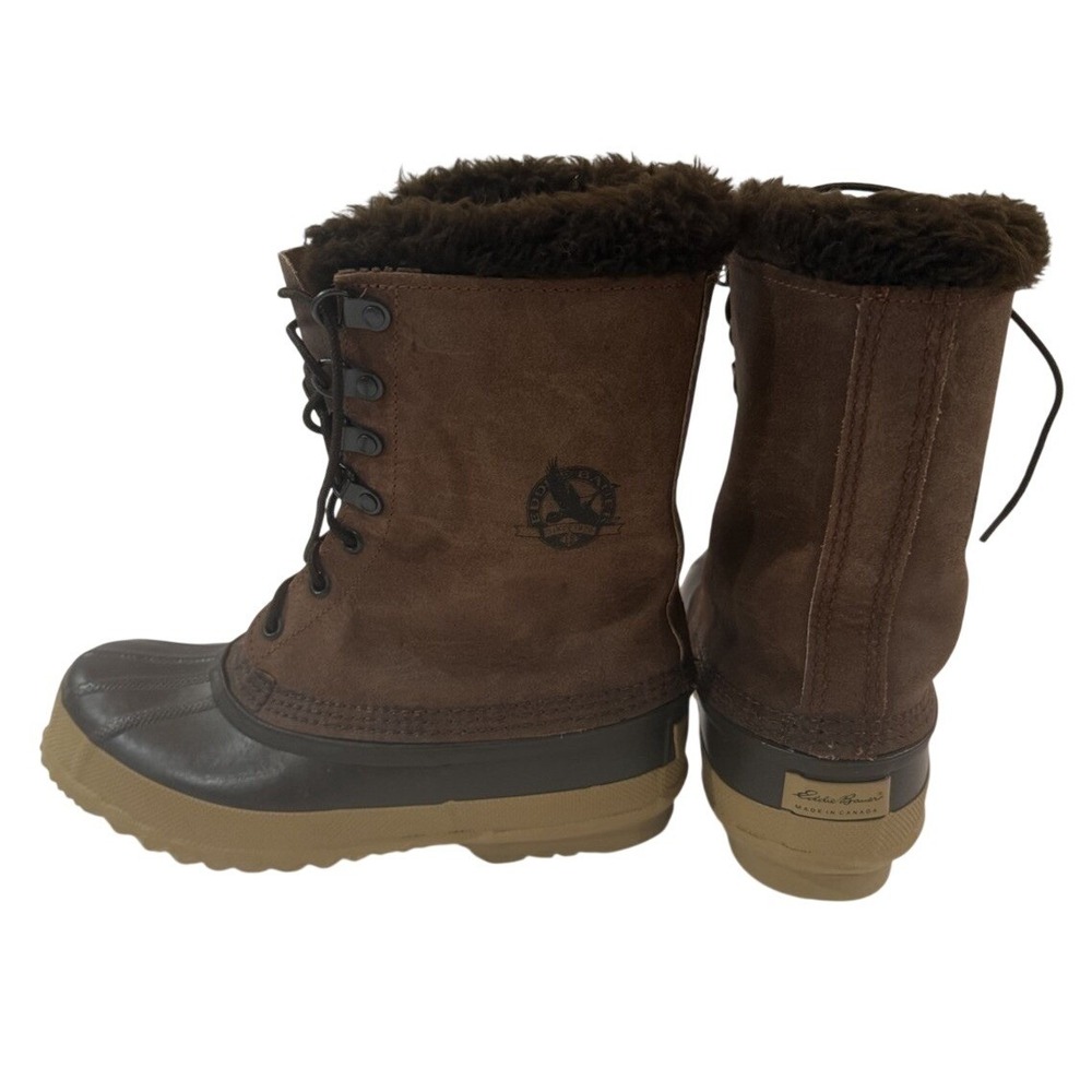 Vintage Eddie Bauer by SOREL Duck Boots Brown Suede Wool Lined Made Canada 6
